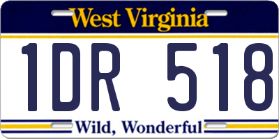 WV license plate 1DR518