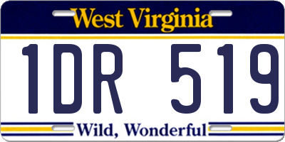 WV license plate 1DR519
