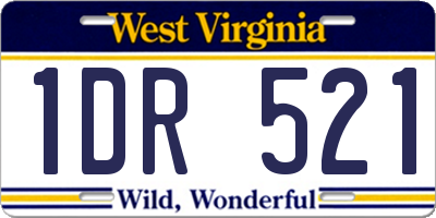 WV license plate 1DR521