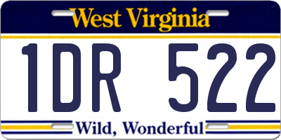 WV license plate 1DR522