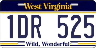 WV license plate 1DR525