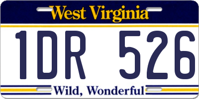 WV license plate 1DR526