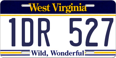 WV license plate 1DR527