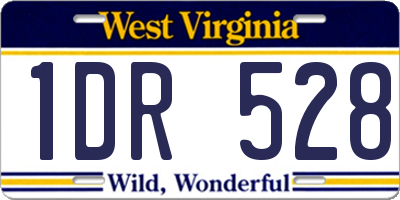 WV license plate 1DR528