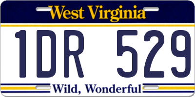 WV license plate 1DR529