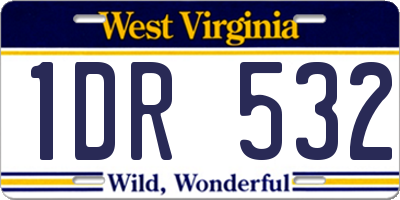 WV license plate 1DR532