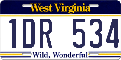 WV license plate 1DR534