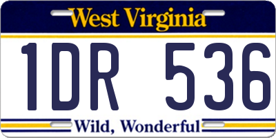 WV license plate 1DR536