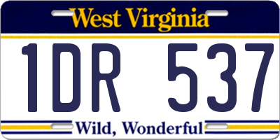 WV license plate 1DR537