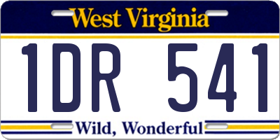 WV license plate 1DR541