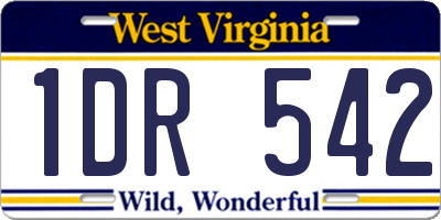WV license plate 1DR542