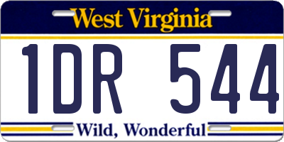 WV license plate 1DR544
