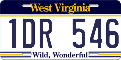 WV license plate 1DR546