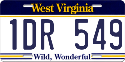 WV license plate 1DR549