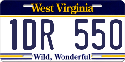 WV license plate 1DR550