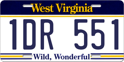 WV license plate 1DR551