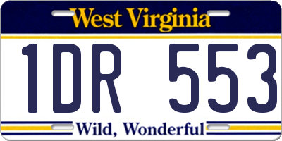 WV license plate 1DR553