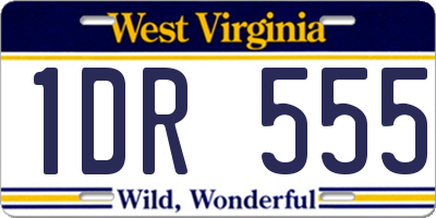 WV license plate 1DR555