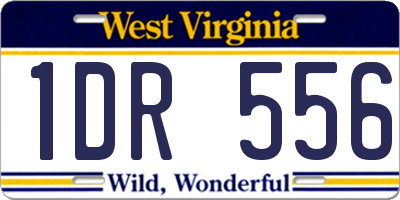 WV license plate 1DR556