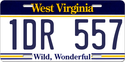 WV license plate 1DR557