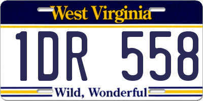 WV license plate 1DR558