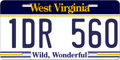 WV license plate 1DR560