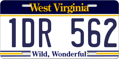 WV license plate 1DR562