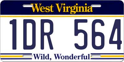 WV license plate 1DR564