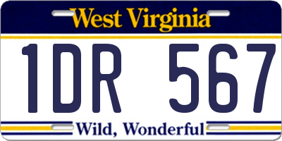WV license plate 1DR567