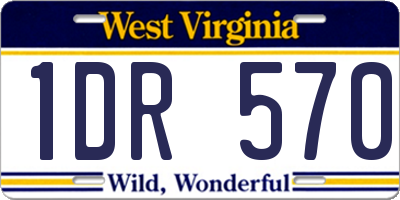 WV license plate 1DR570