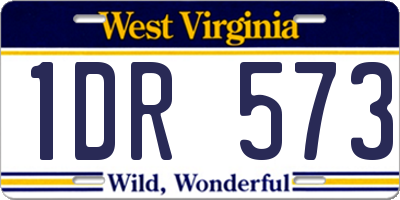 WV license plate 1DR573
