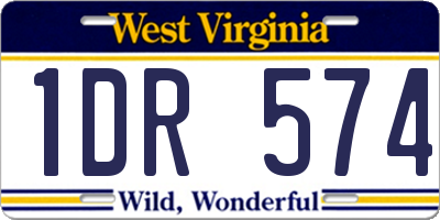 WV license plate 1DR574
