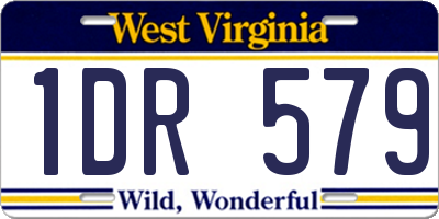 WV license plate 1DR579