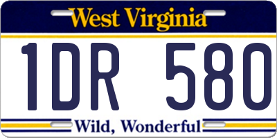 WV license plate 1DR580