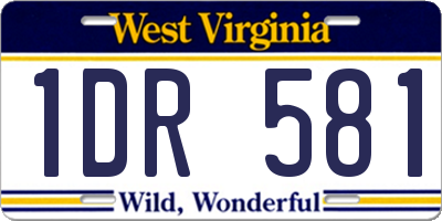 WV license plate 1DR581