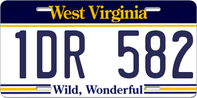 WV license plate 1DR582