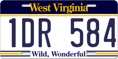 WV license plate 1DR584