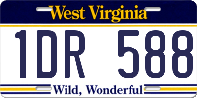 WV license plate 1DR588