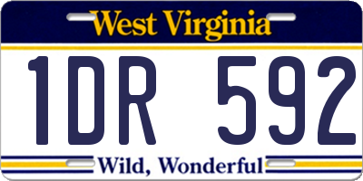WV license plate 1DR592