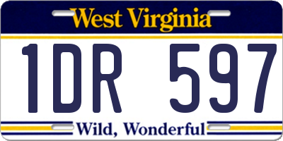 WV license plate 1DR597