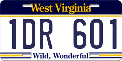 WV license plate 1DR601