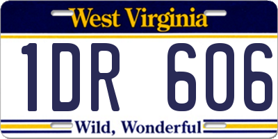 WV license plate 1DR606