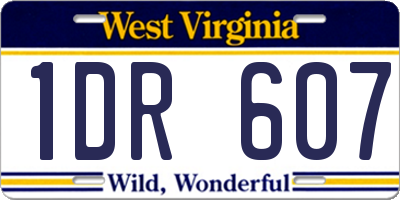 WV license plate 1DR607