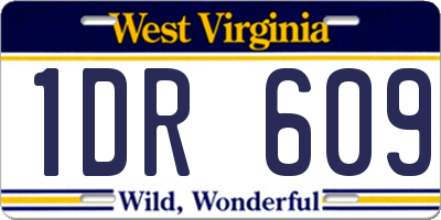 WV license plate 1DR609