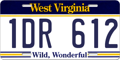 WV license plate 1DR612