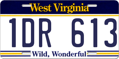 WV license plate 1DR613