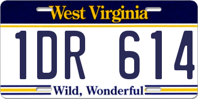 WV license plate 1DR614