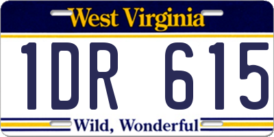 WV license plate 1DR615