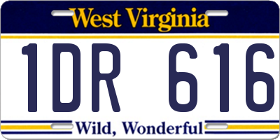 WV license plate 1DR616