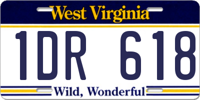 WV license plate 1DR618